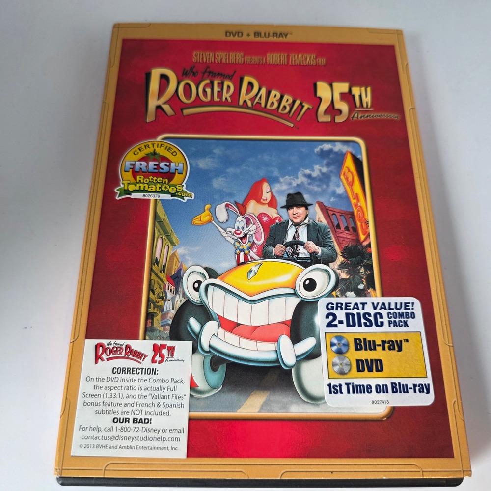 Who Framed Roger Rabbit 25th Anniversary Blu-ray DVD 2-Disc Combo Pack Spielberg
